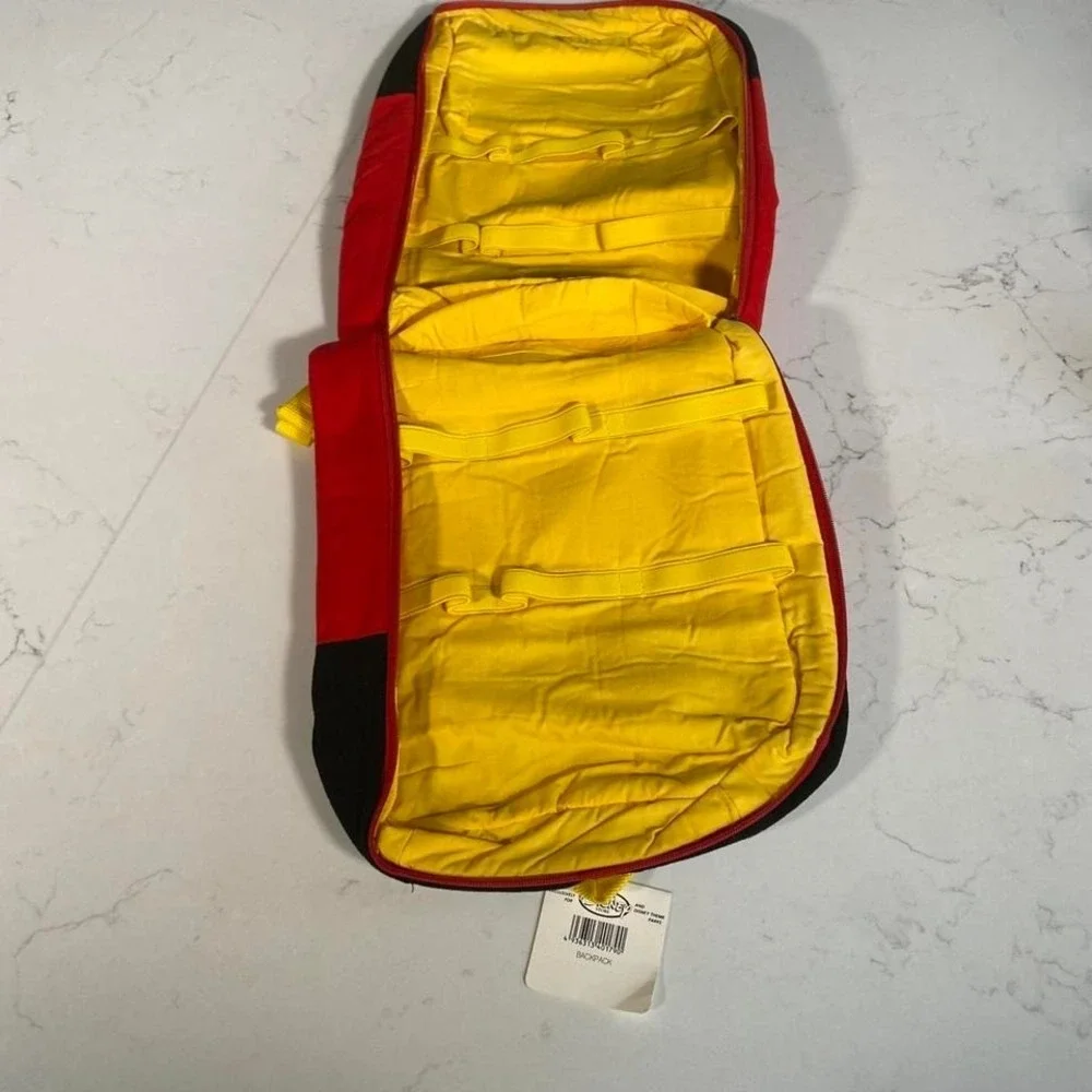 NWT‎ vintage Disney Store Mickey Mouse Backpack – Red & Black with Yellow Straps